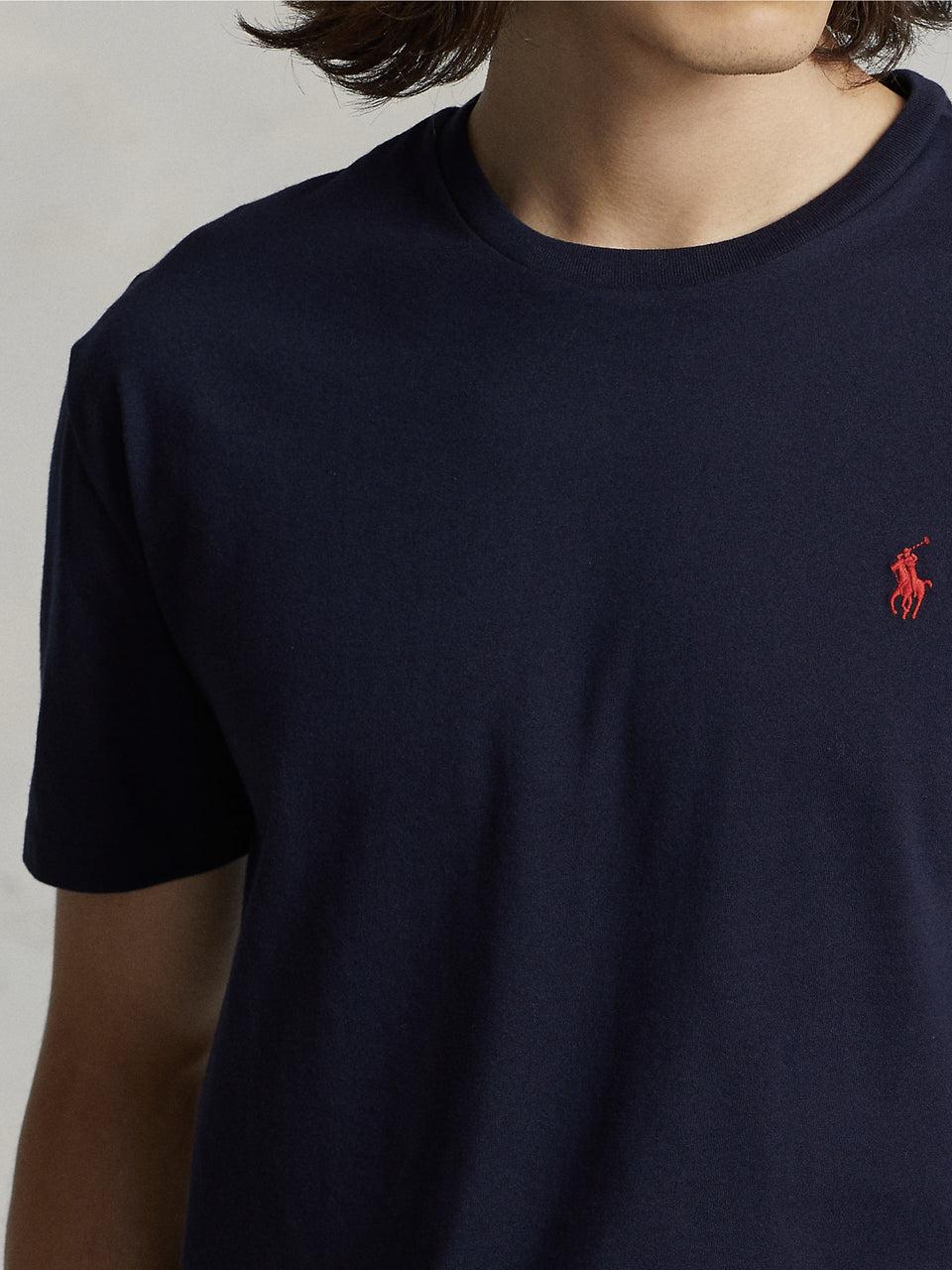 RALPH LAUREN T-shirt in Cotone Basica Inchiostro Saldi