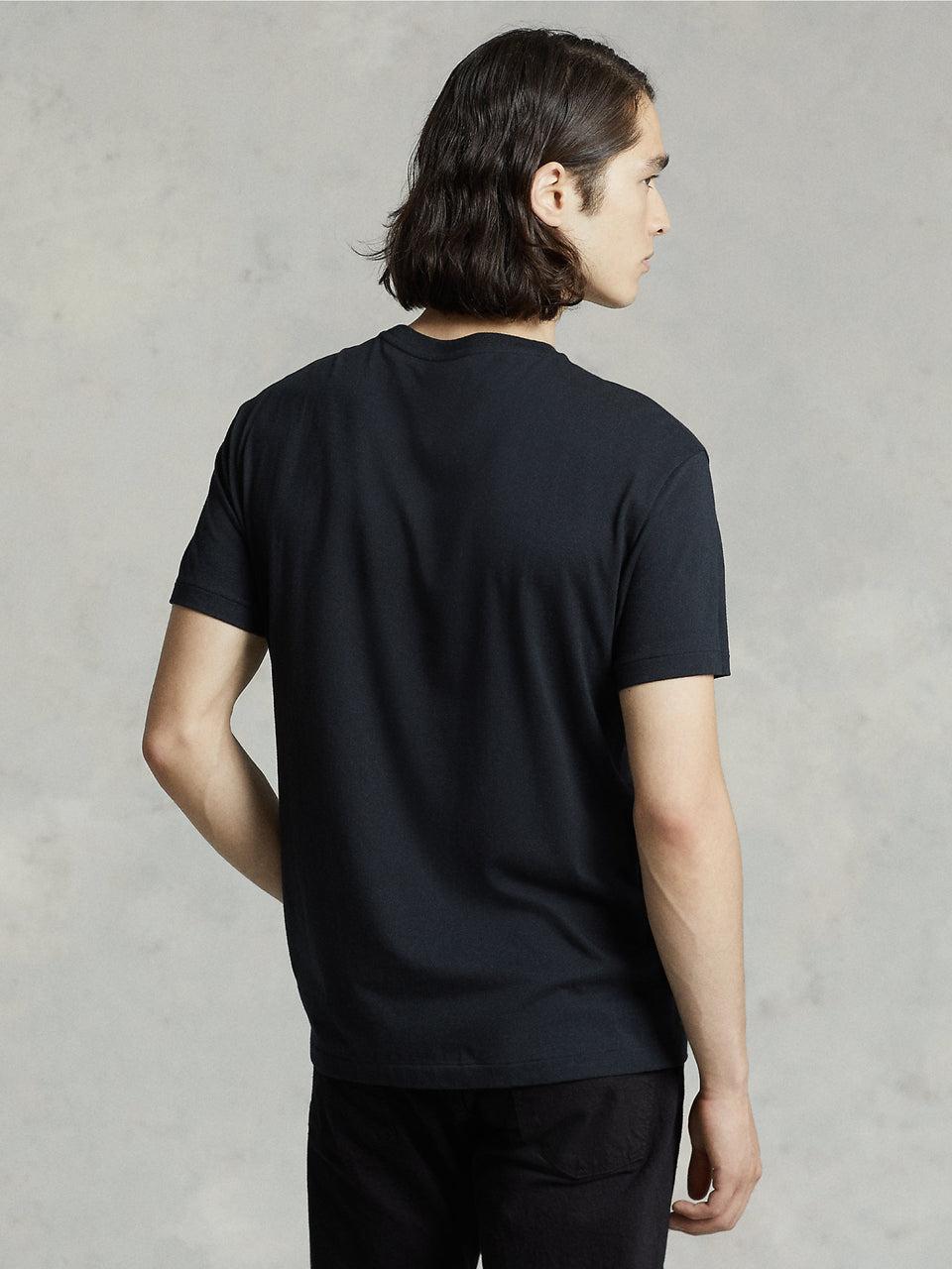 RALPH LAUREN T-shirt in Cotone Basica Nero Vendita Calda
