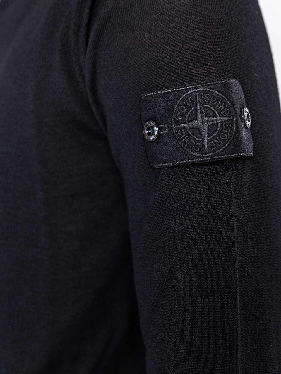 STONE ISLAND Maglia Collo Alto Ghost in Lana Nero In Saldo