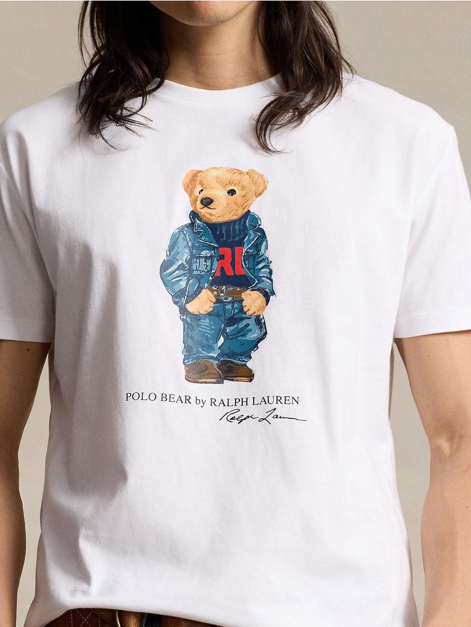 RALPH LAUREN T-shirt Girocollo Polo Bear Bianco Nuova