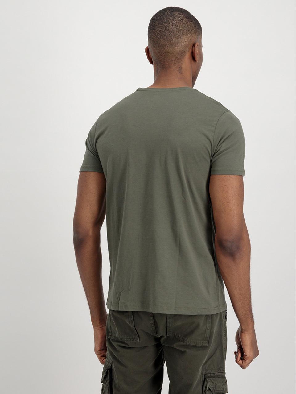 ALPHA INDUSTRIES T-shirt con Logo sul Petto Verde Italia