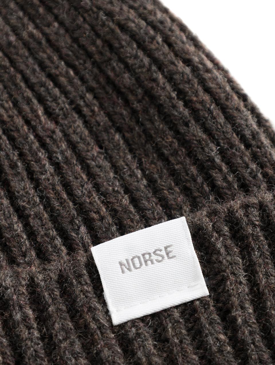 NORSE PROJECTS Berretto in Lana a Coste Marrone Saldi Di Fabbrica