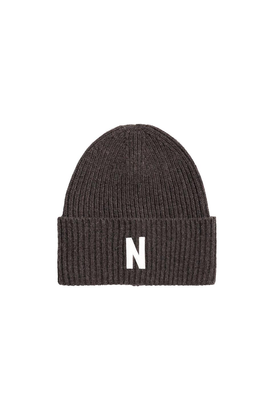 NORSE PROJECTS Capello Beanie in Lana Merinos Marrone 2025