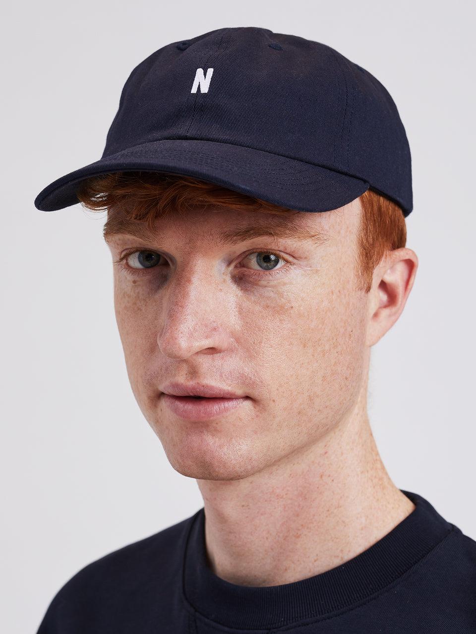 NORSE PROJECTS Cappello con Visiera in Cotone Blu Italy