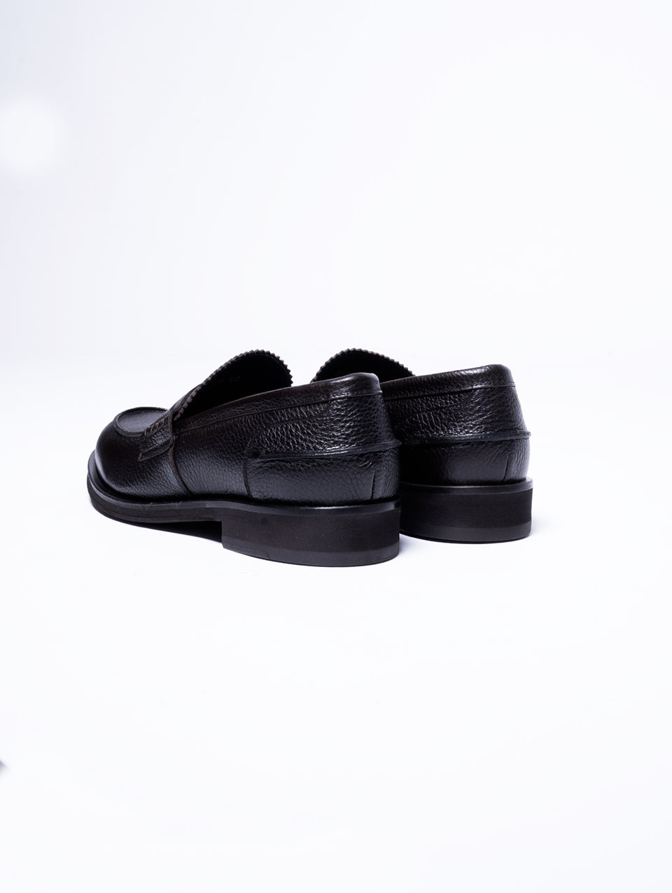 GEORGE HOL'S Mocassino Penny Loafer in Pelle Martellata Testa di Moro Italy