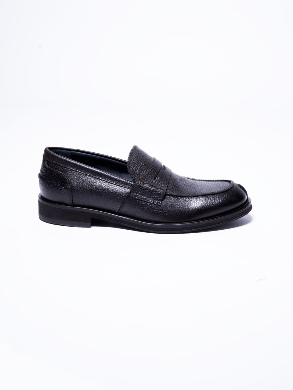 GEORGE HOL'S Mocassino Penny Loafer in Pelle Martellata Testa di Moro Italy