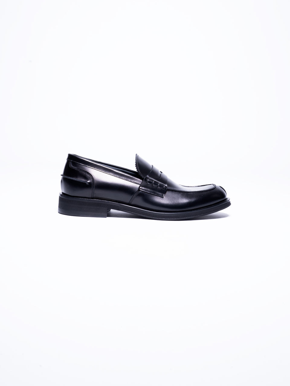 GEORGE HOL'S Mocassino Penny Loafer in Abrasivato Nero Italia