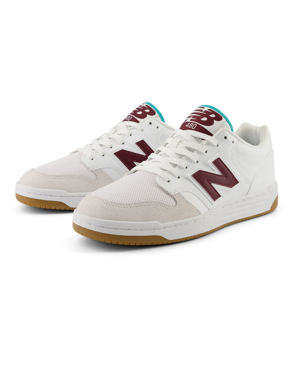 NEW BALANCE Sneakers Basse da Basket 480 Bianco/Bordeaux Offerta speciale