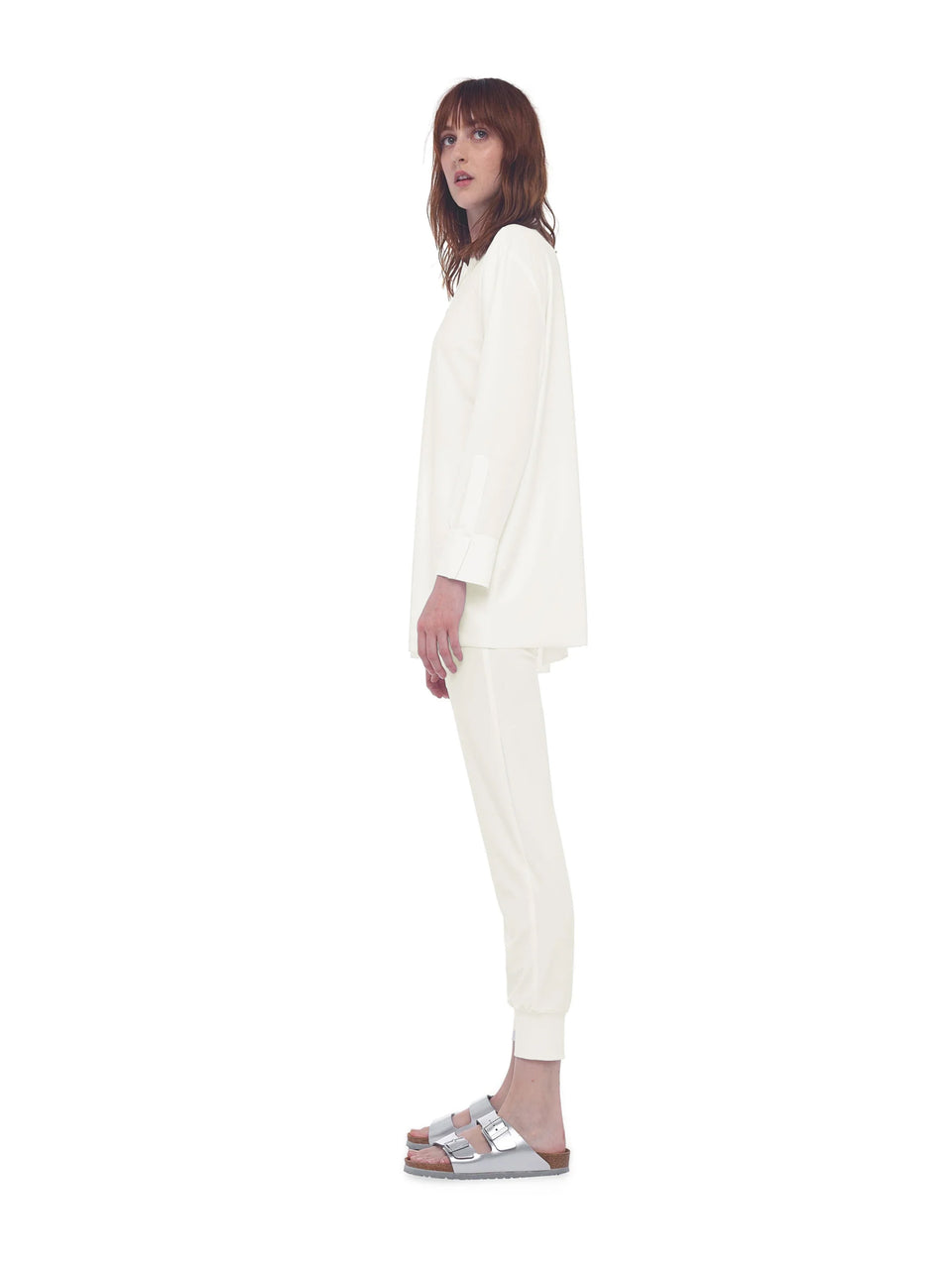 NORMA KAMALI Camicia con Chiusura in Velcro Avorio Soddisfazione Garantita
