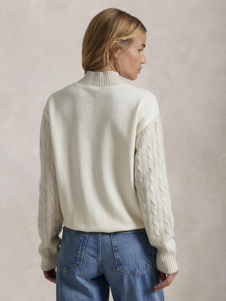RALPH LAUREN Felpa con Collo Alto Crema Negozi Online