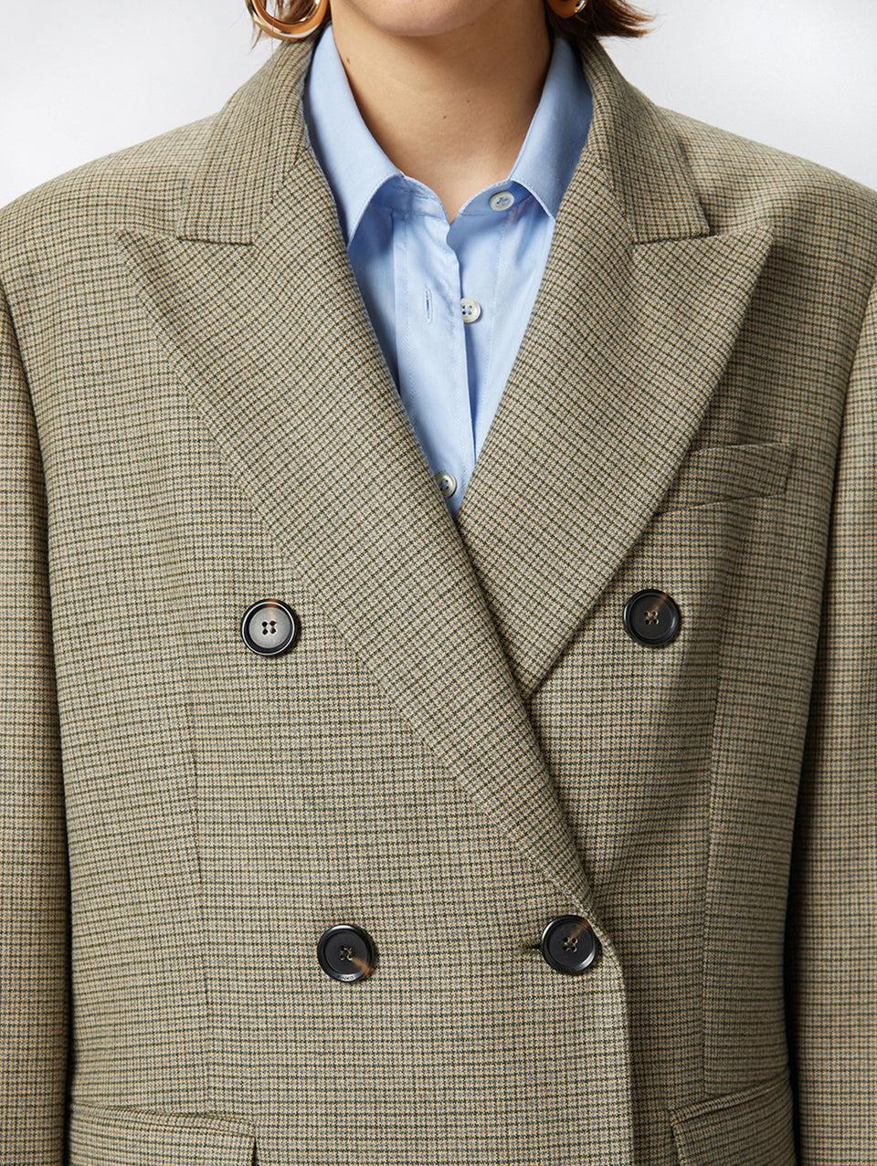 PINKO Blazer Oversize a Micro Quadretti Verde Acquista Ora