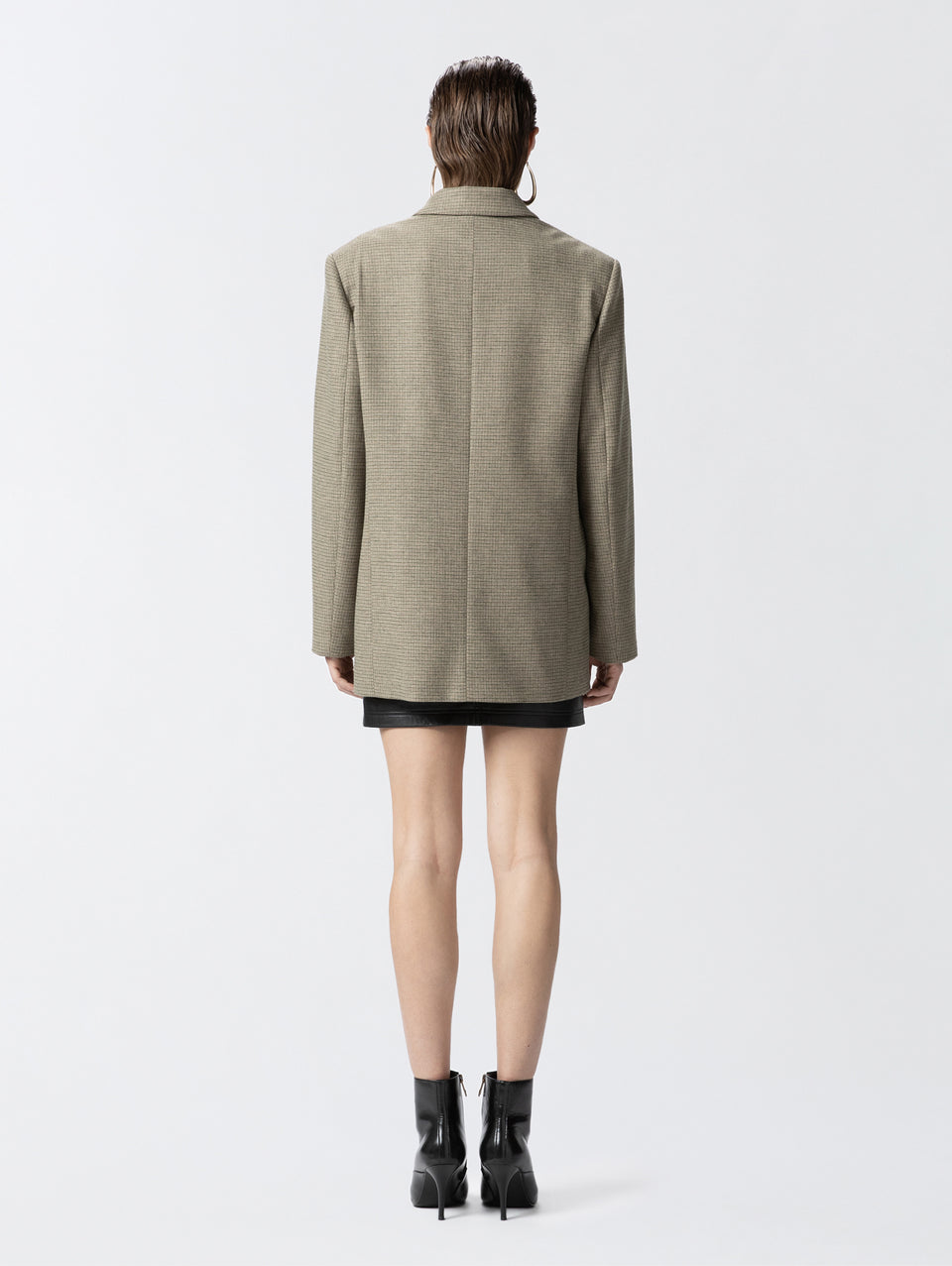 PINKO Blazer Oversize a Micro Quadretti Verde Acquista Ora