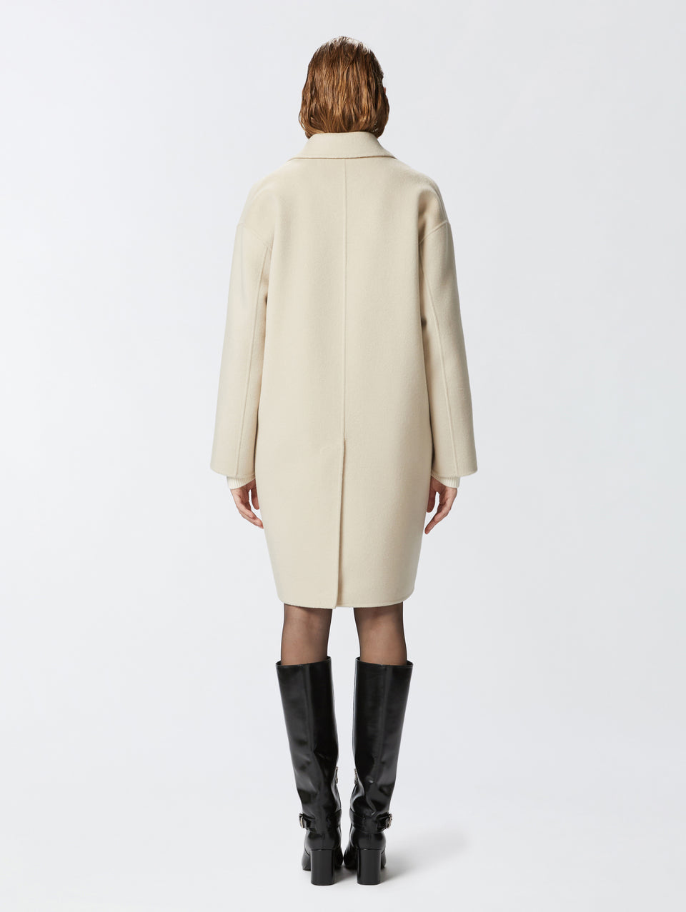 PINKO Cappotto Monopetto in Double di Lana Beige Promozione Limitata