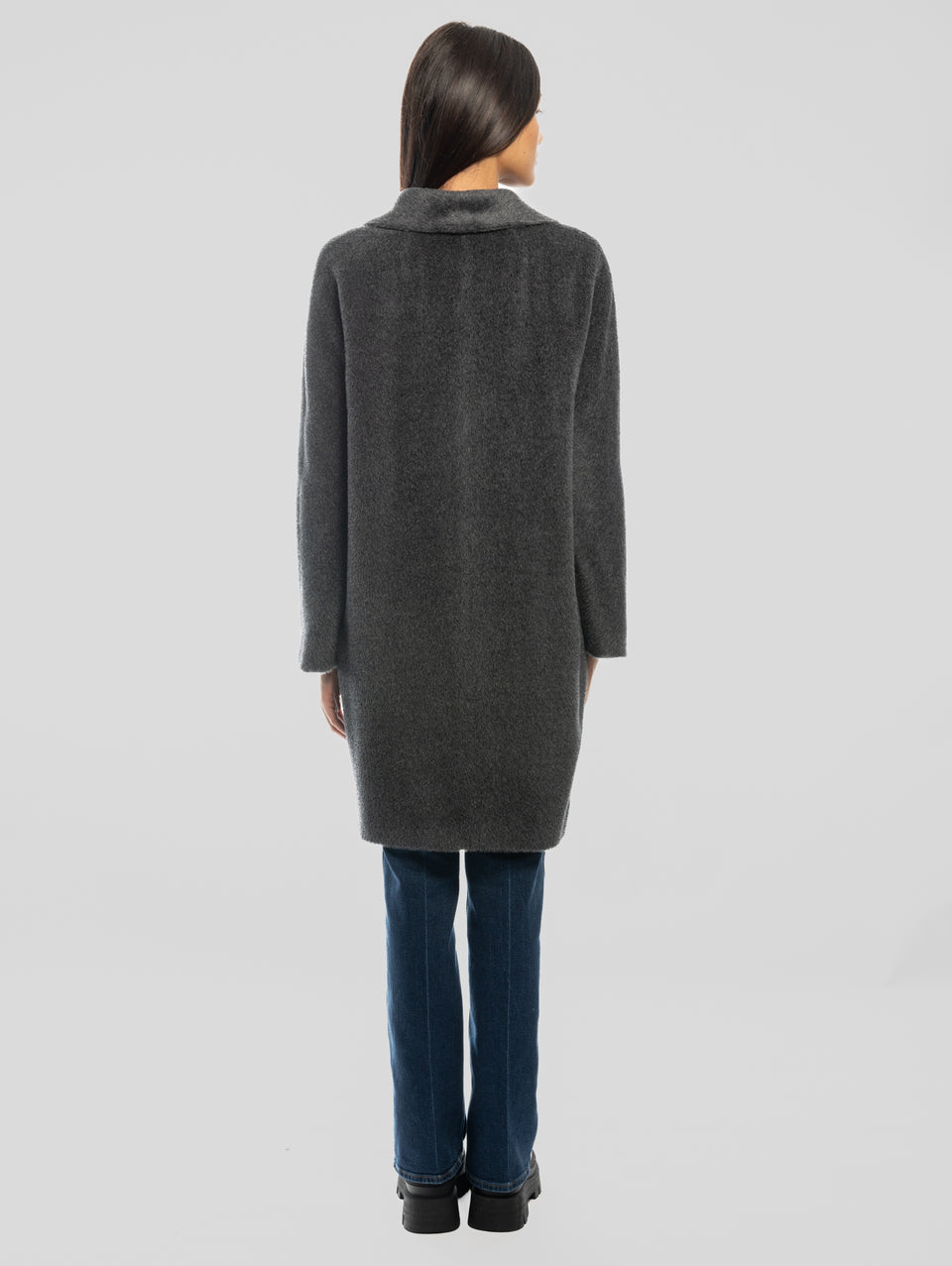 MAX MARA Cappotto Doppiopetto in Alpaca e Lana Roseto Grigio Convenienza