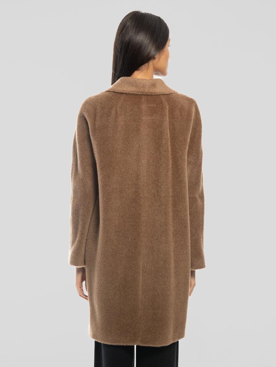MAX MARA Cappotto Doppiopetto in Alpaca e Lana Roseto Cammello Novità