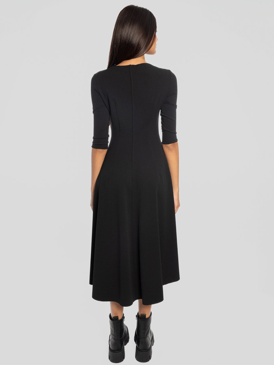 MAISON SECRÈTE Abito Midi con Gonna Svasata Nero Online