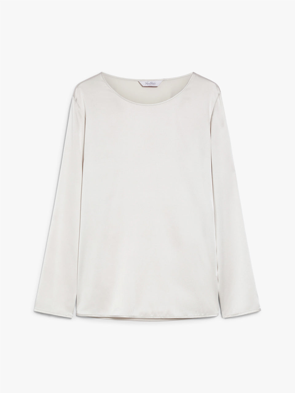 MAX MARA LEISURE Blusa in Raso di Seta Stretch Ghiaccio Nuova
