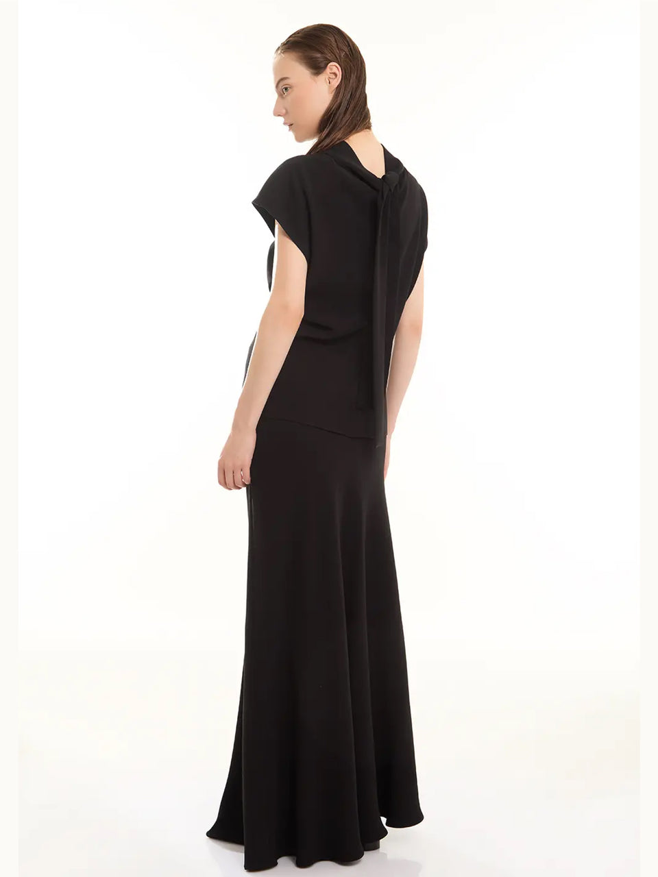 P.A.R.O.S.H. Blusa con Cannello e Fiocco Nero Italy