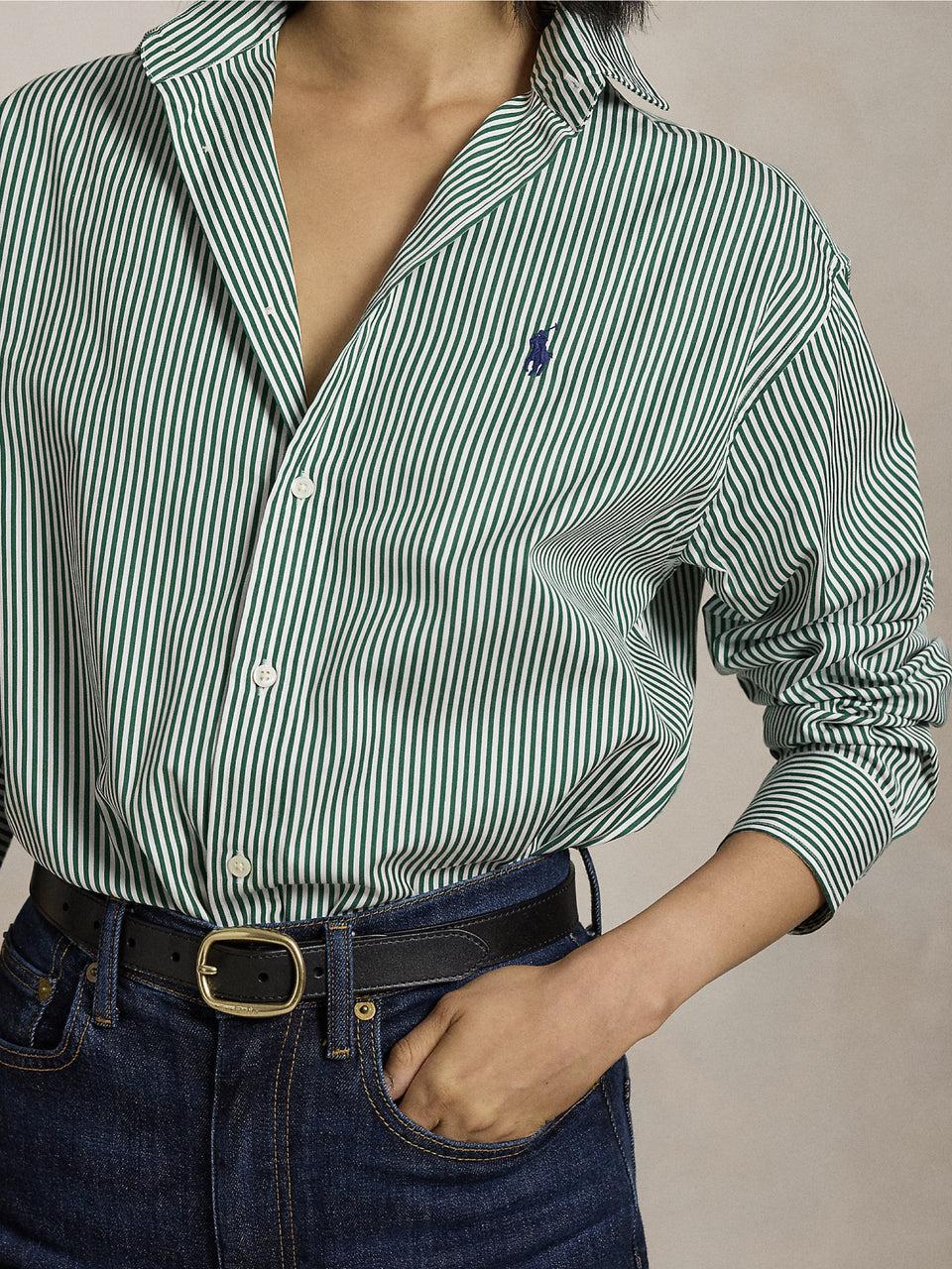 RALPH LAUREN Camicia a Righe Verde/Bianco Acquista Ora