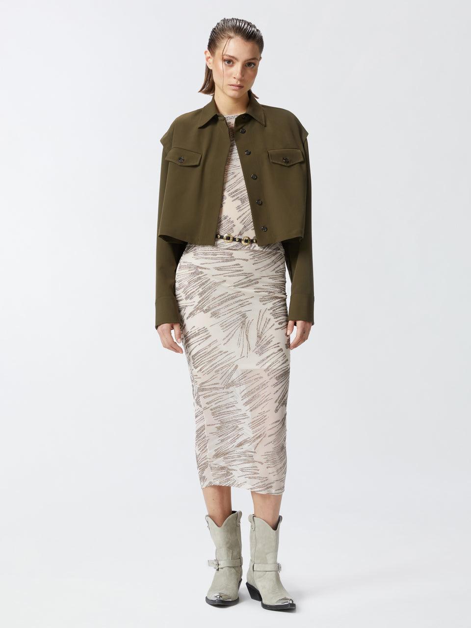 PINKO Camicia Cropped Verde Convenienza