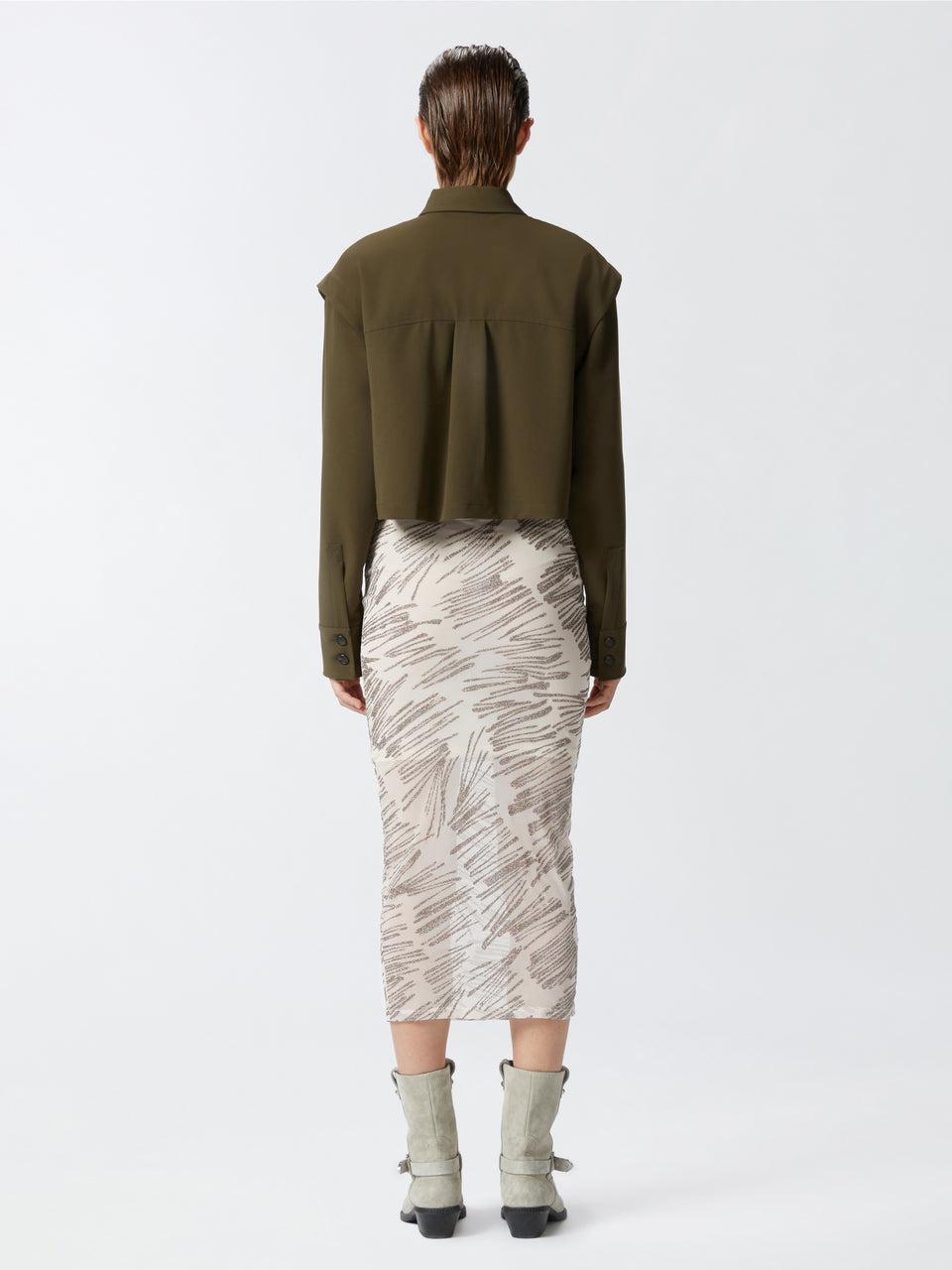 PINKO Camicia Cropped Verde Convenienza