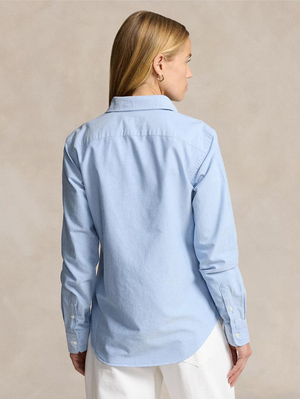 RALPH LAUREN Camicia Slim Fit in Oxford Blu Sconto