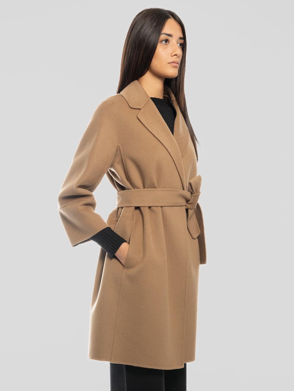 MAX MARA Cappotto Cucito a Mano in Doppio di Lana Arona Cammello Hotsell
