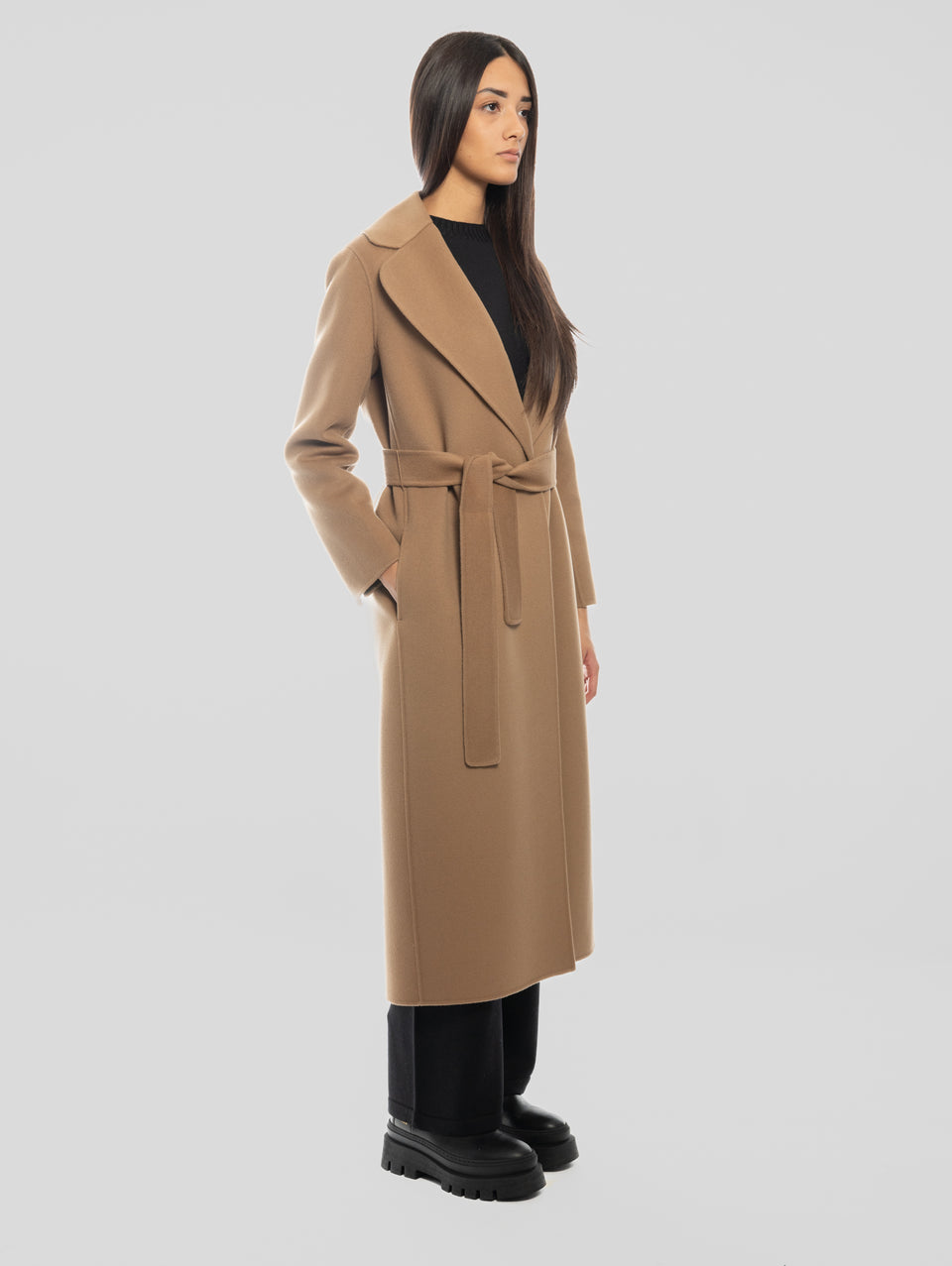 MAX MARA Cappotto Lungo a Vestaglia Poldo Cammello Vendita Economica