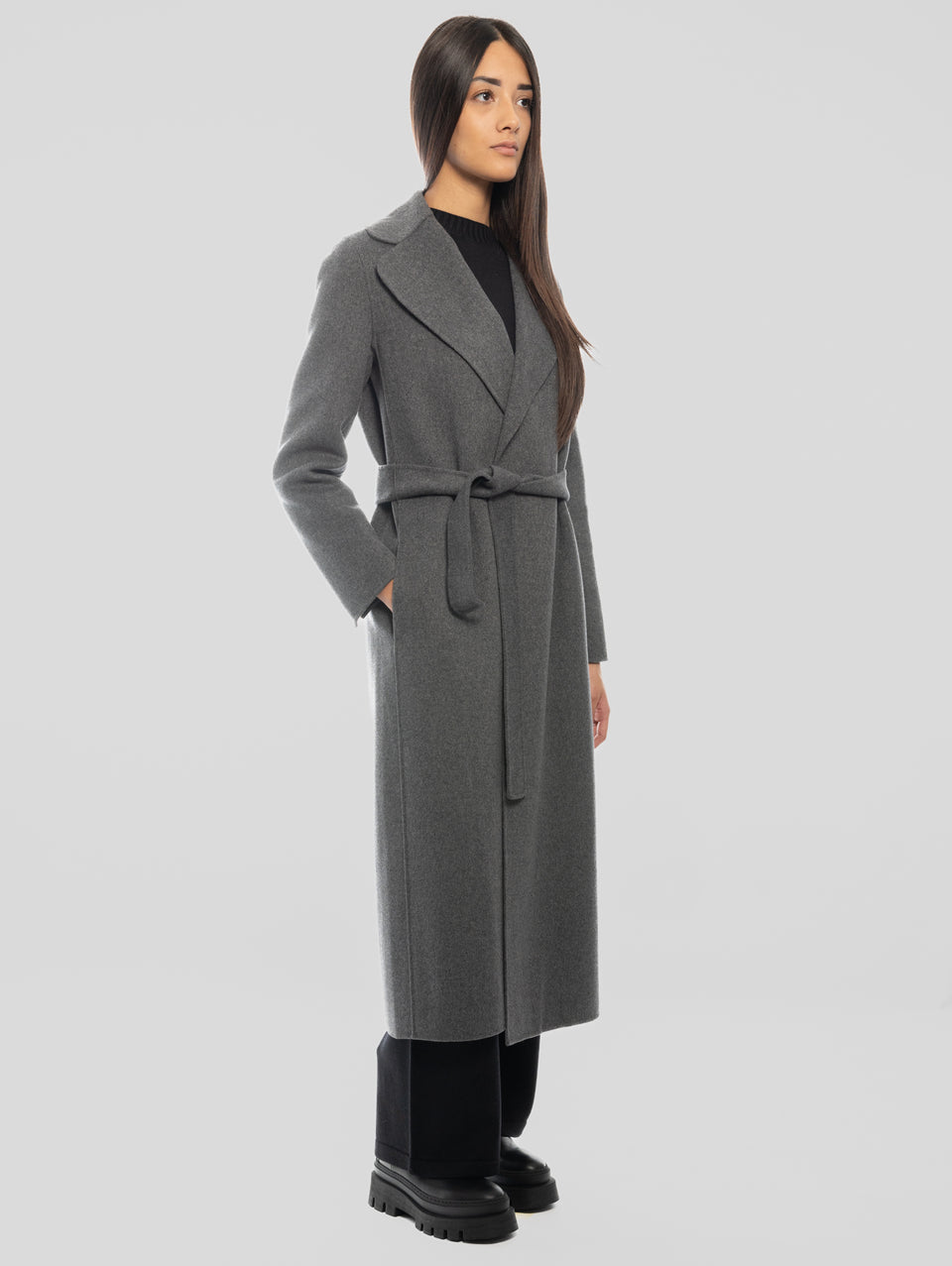 MAX MARA Cappotto Lungo a Vestaglia Poldo Grigio Novità