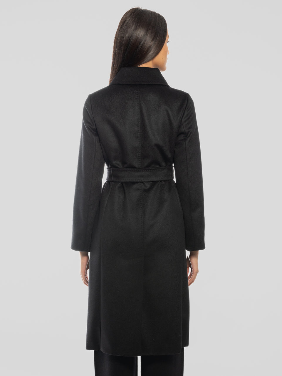MAX MARA Cappotto Doppiopetto in Drap di Lana BCollag Nero Sconto