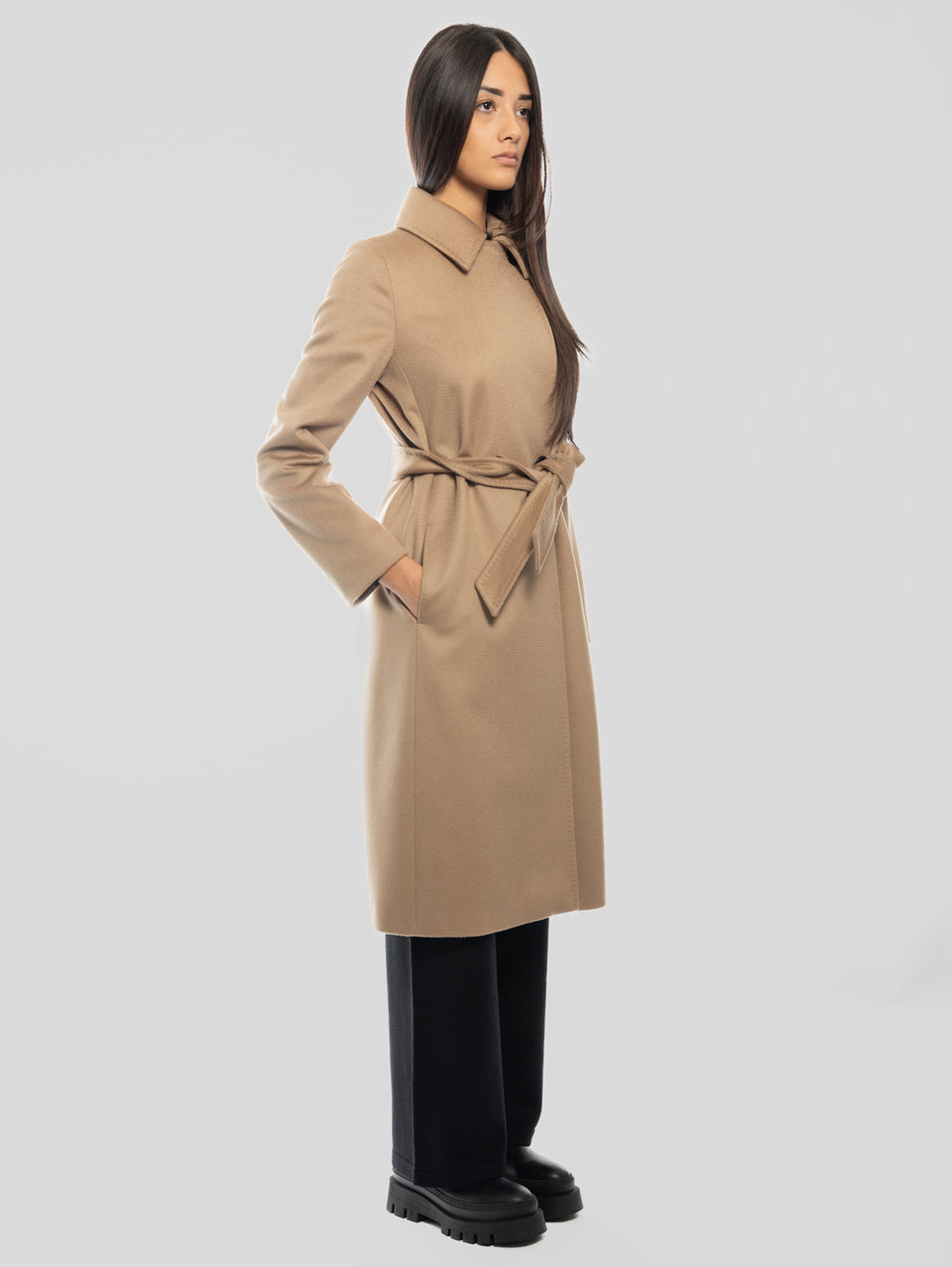 MAX MARA Cappotto Doppiopetto in Drap di Lana BCollag Cammello Offerta