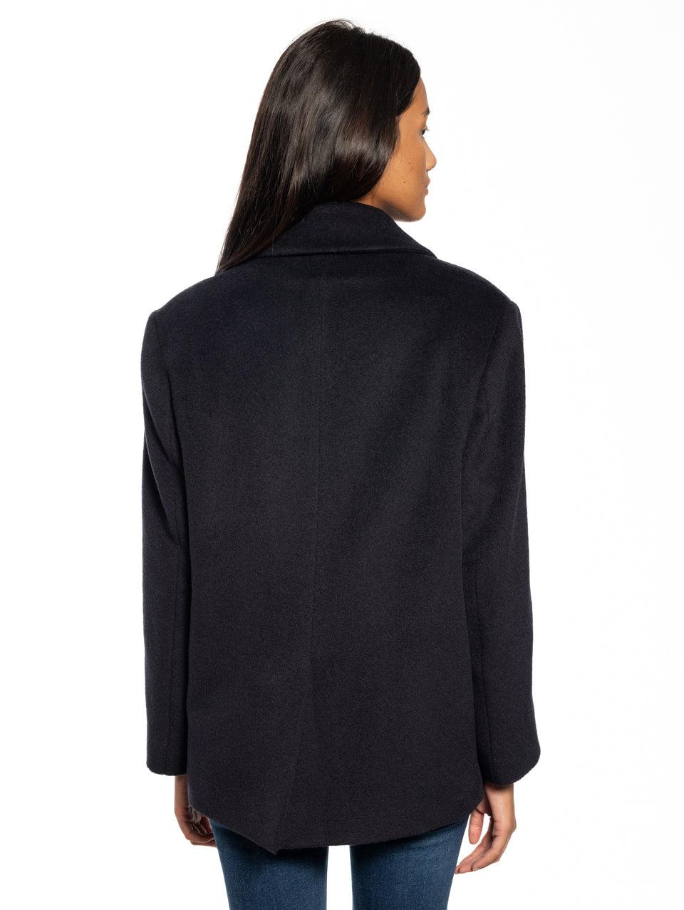 BRERAS MILANO Caban in Beaver di Lana e Alpaca Blu Online