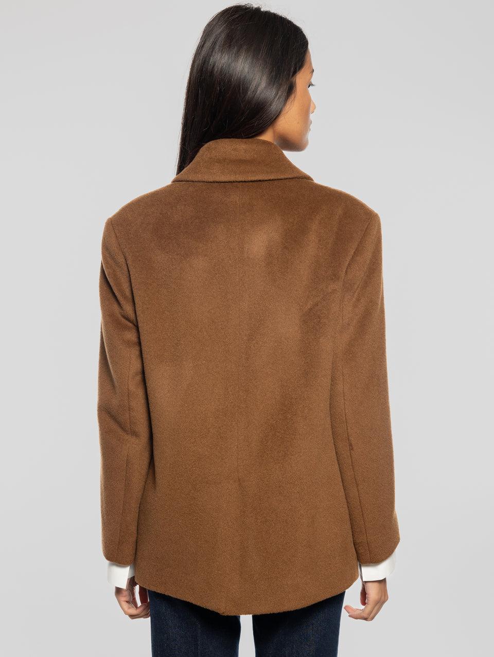 BRERAS MILANO Caban in Beaver di Lana e Alpaca Marrone Outlet