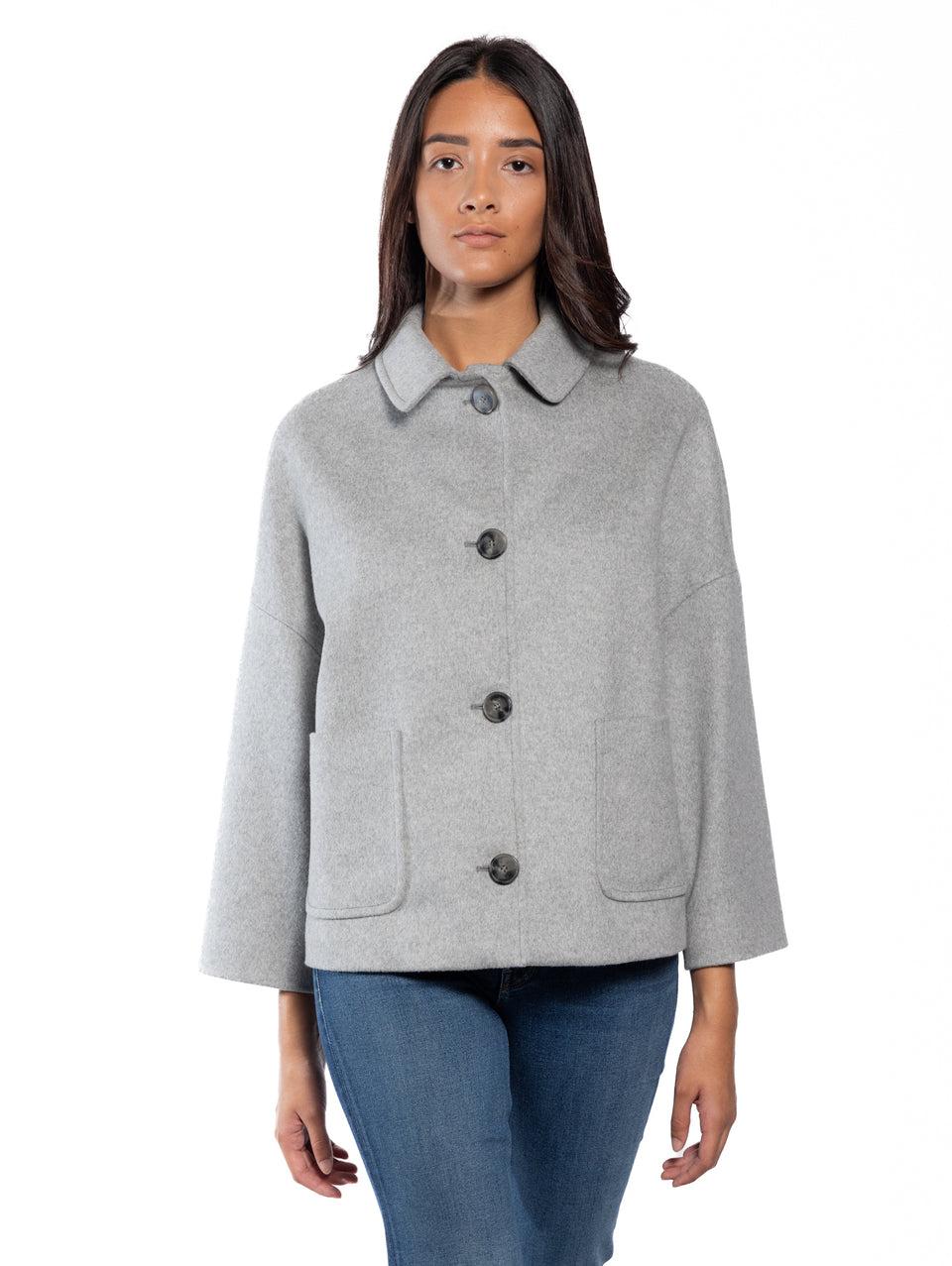 BRERAS MILANO Caban con Collo a Camicia Grigio Saldi
