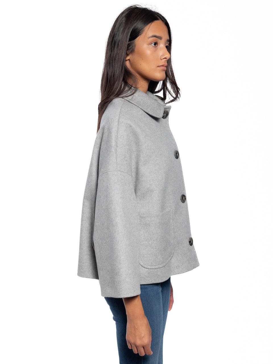 BRERAS MILANO Caban con Collo a Camicia Grigio Saldi