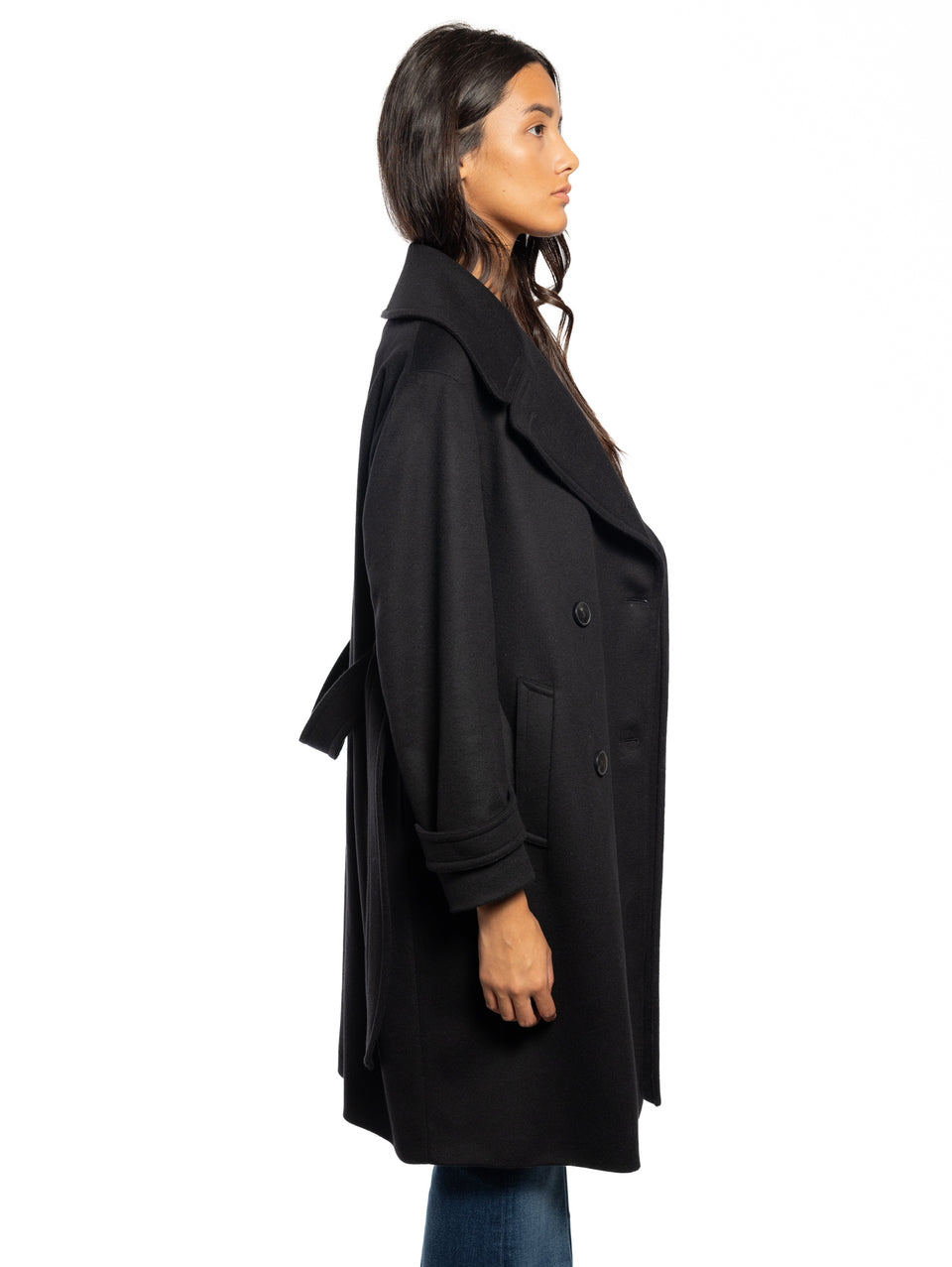 BRERAS MILANO Cappotto Lungo Doppio Petto Nero Offerte