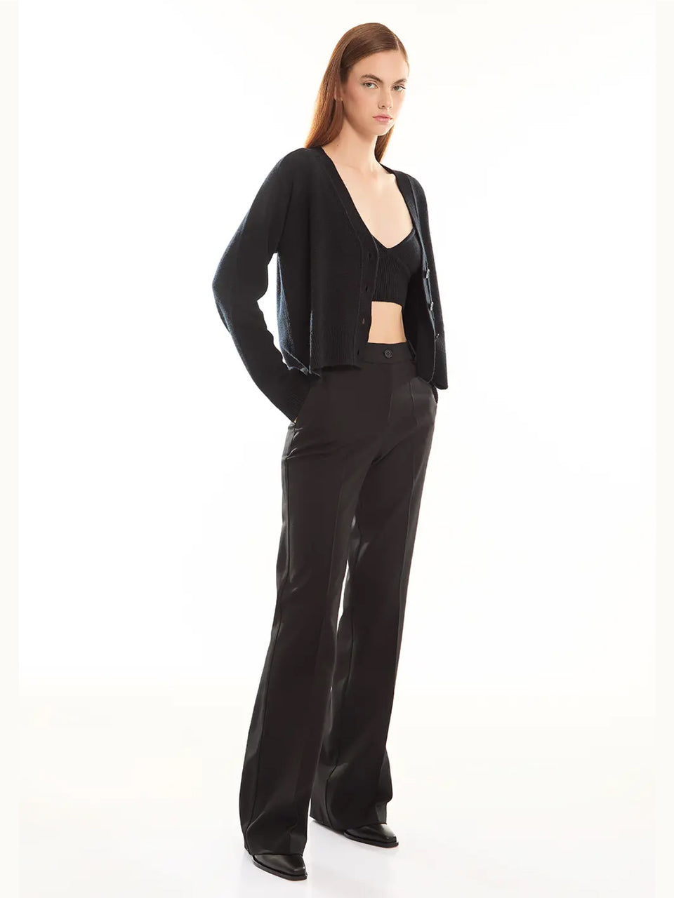 P.A.R.O.S.H. Cardigan in Lana e Cashmere Nero In Saldo