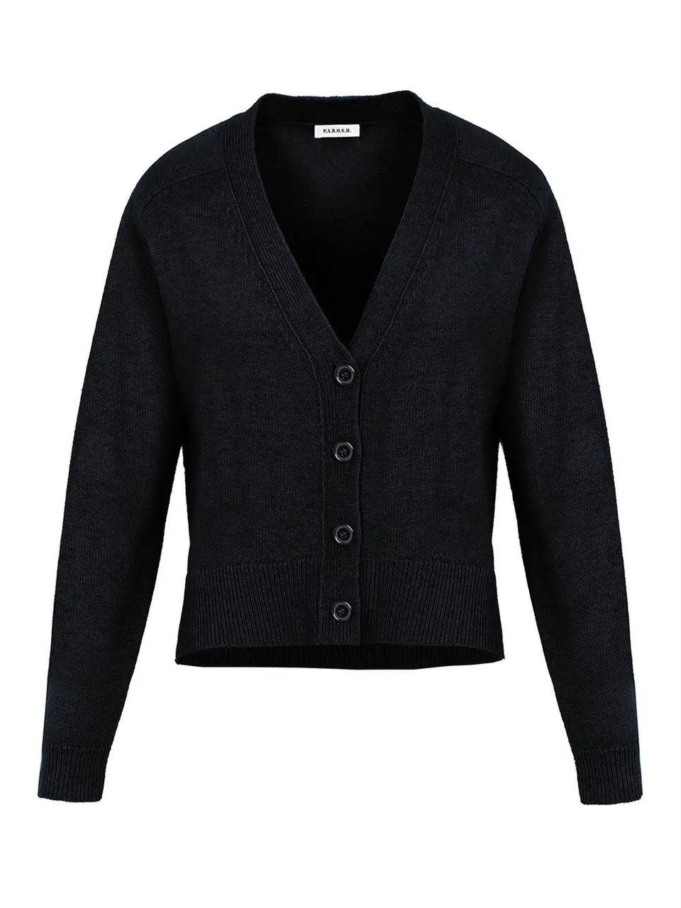 P.A.R.O.S.H. Cardigan in Lana e Cashmere Nero In Saldo