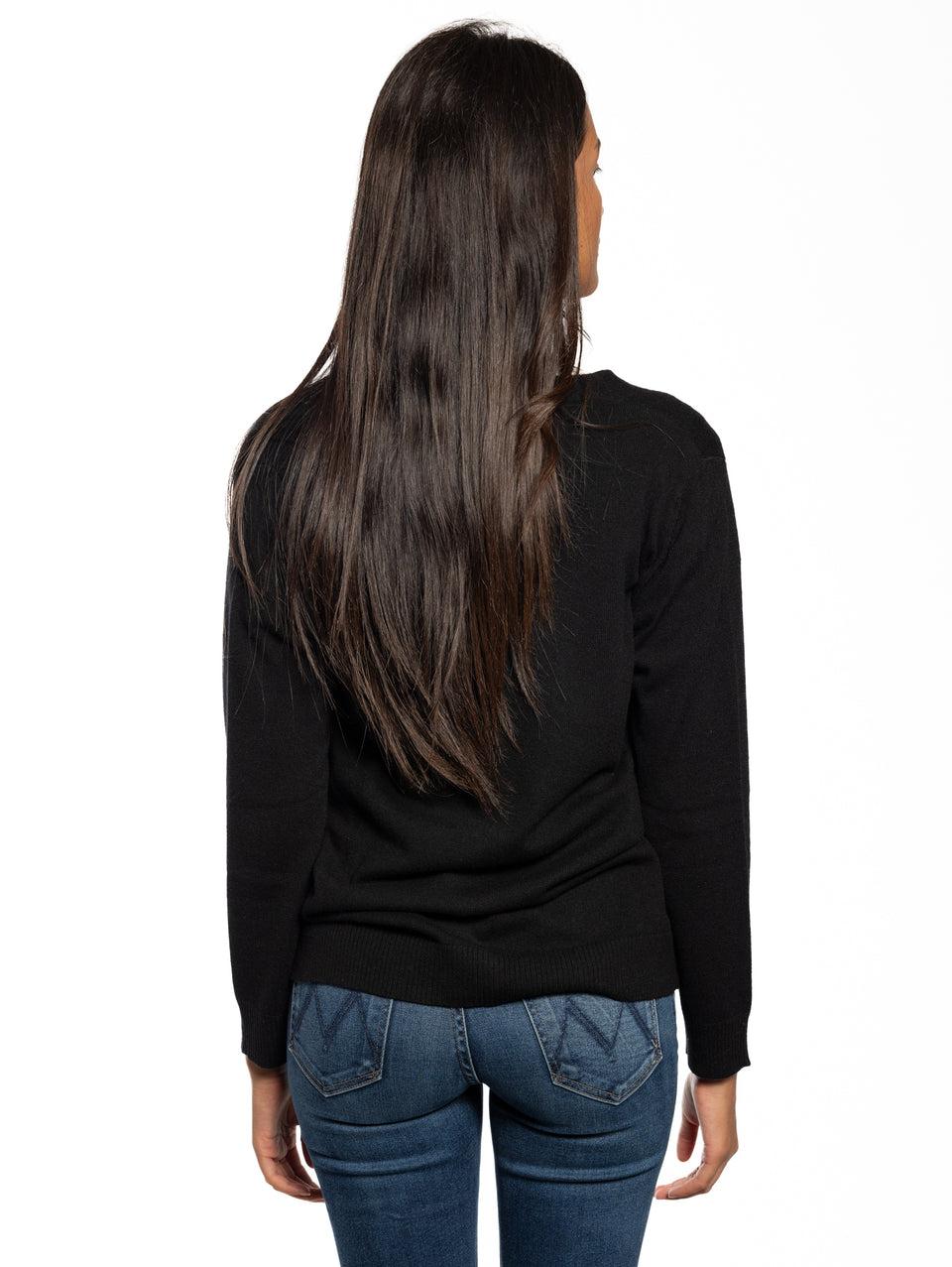 KANGRA Cardigan con Bottoni Nero Moda
