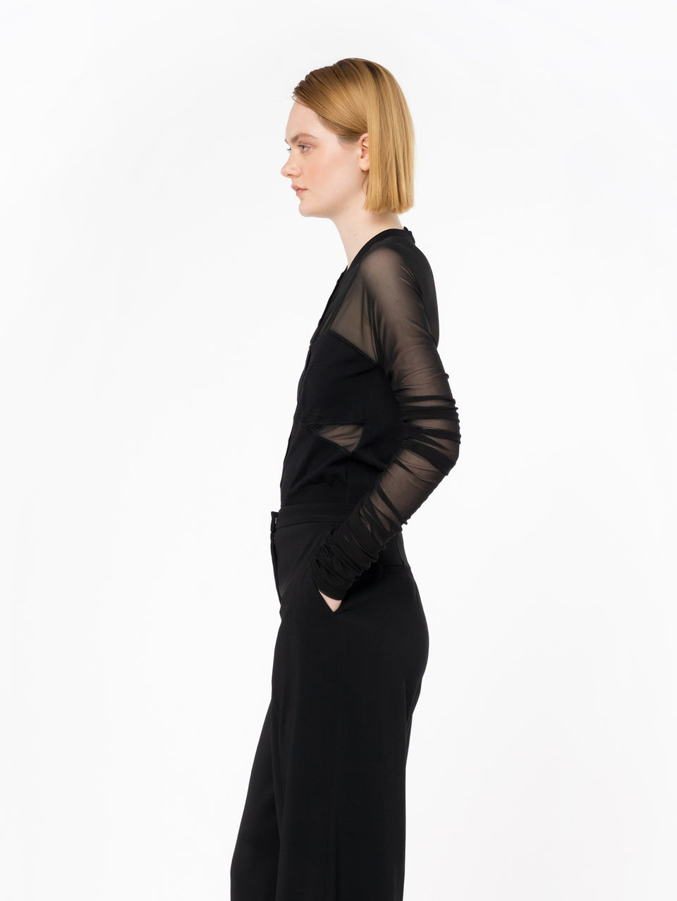 PINKO Cardigan con Maniche Lunghe in Tulle Nero Negozio online di fabbrica