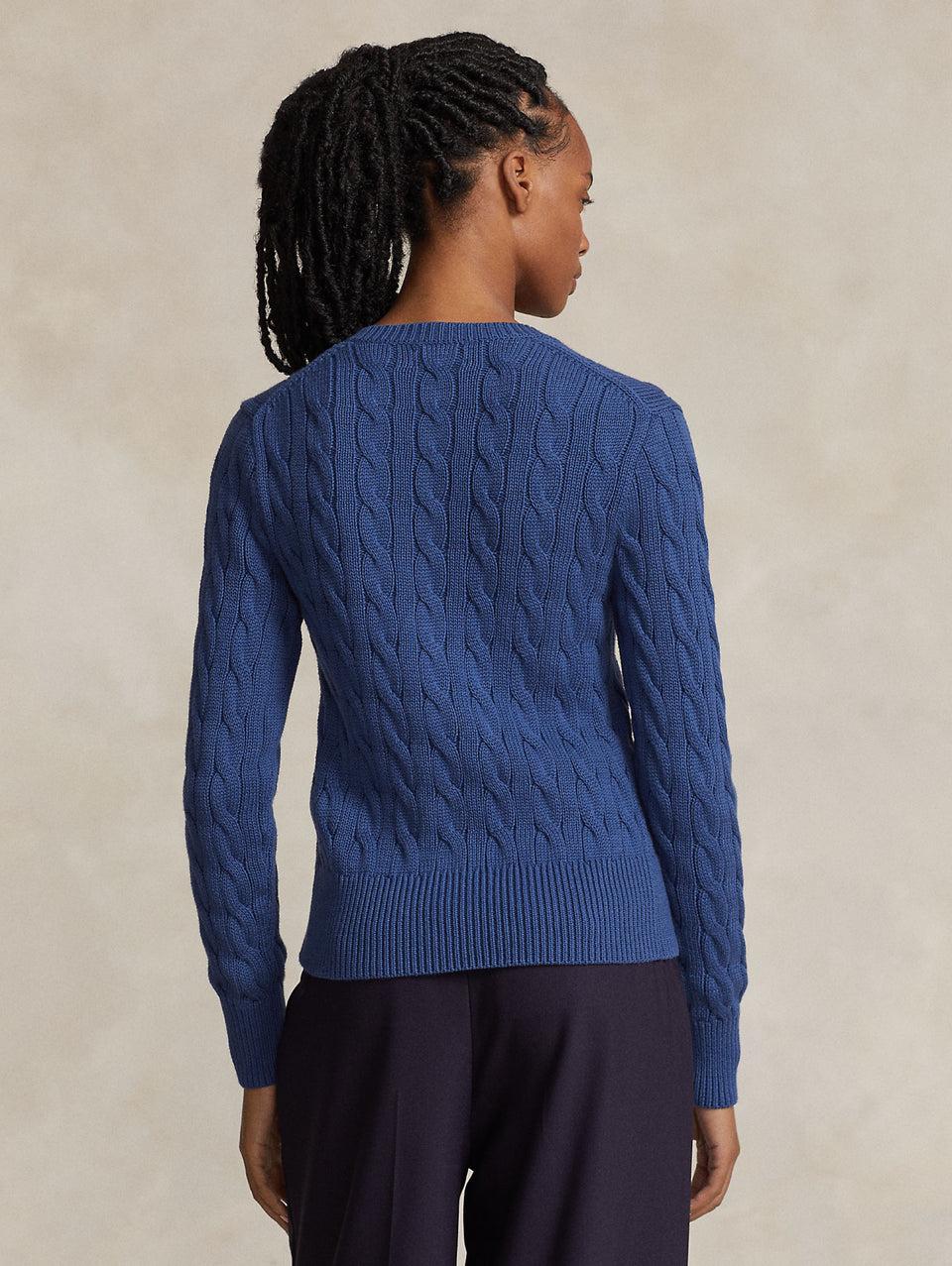 RALPH LAUREN Cardigan a Trecce Blu Medio Prezzo di fabbrica
