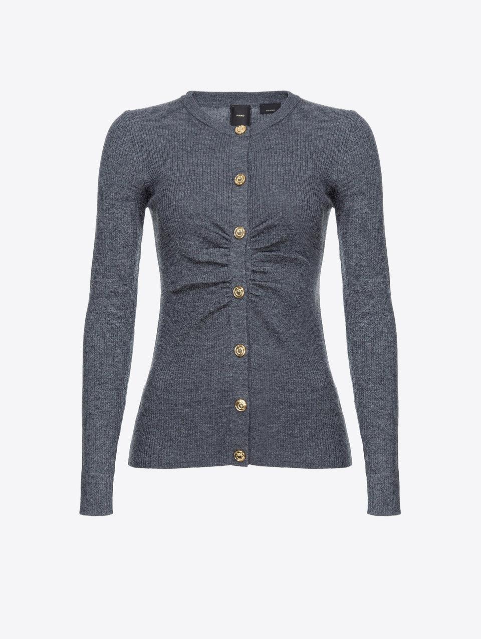 PINKO Cardigan con Bottoni Dorati Grigio Offerta speciale