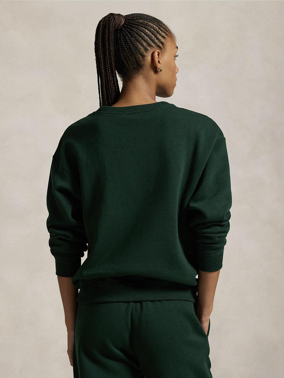 RALPH LAUREN Felpa Girocollo Verde Smaltimento dello stoccaggio