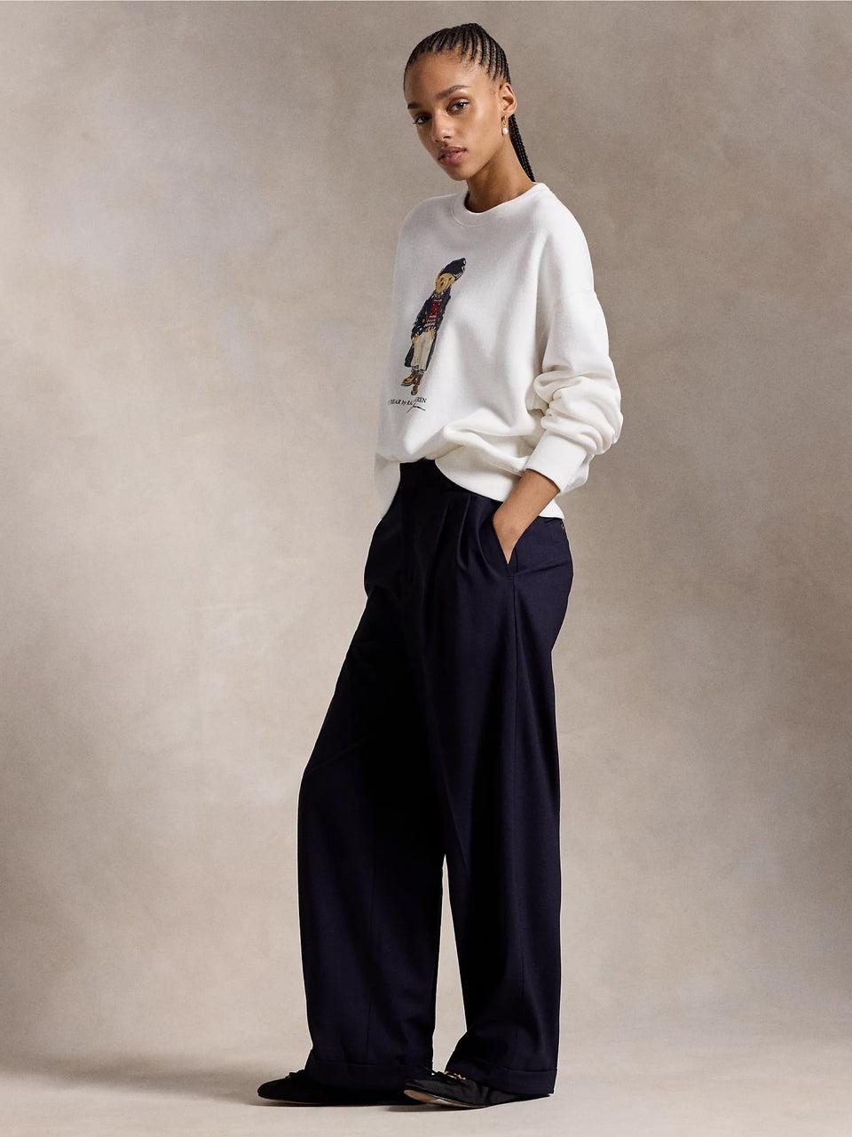RALPH LAUREN Felpa Girocollo con Stampa Polo Bear Bianco Online Outlet