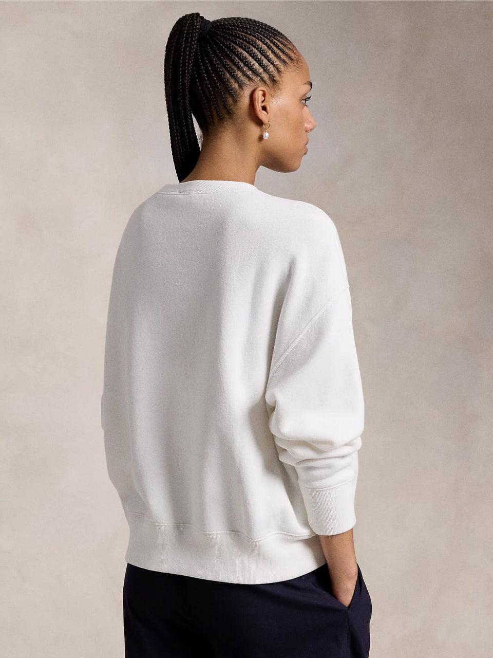 RALPH LAUREN Felpa Girocollo con Stampa Polo Bear Bianco Online Outlet