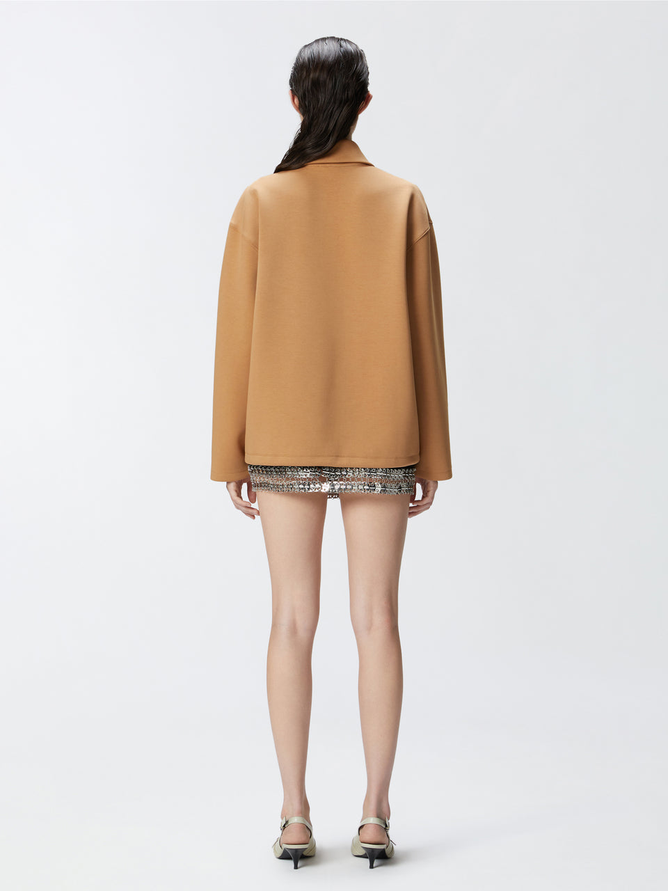 PINKO Felpa in Jersey con Logo Stampato Bronzo Offerta temporanea