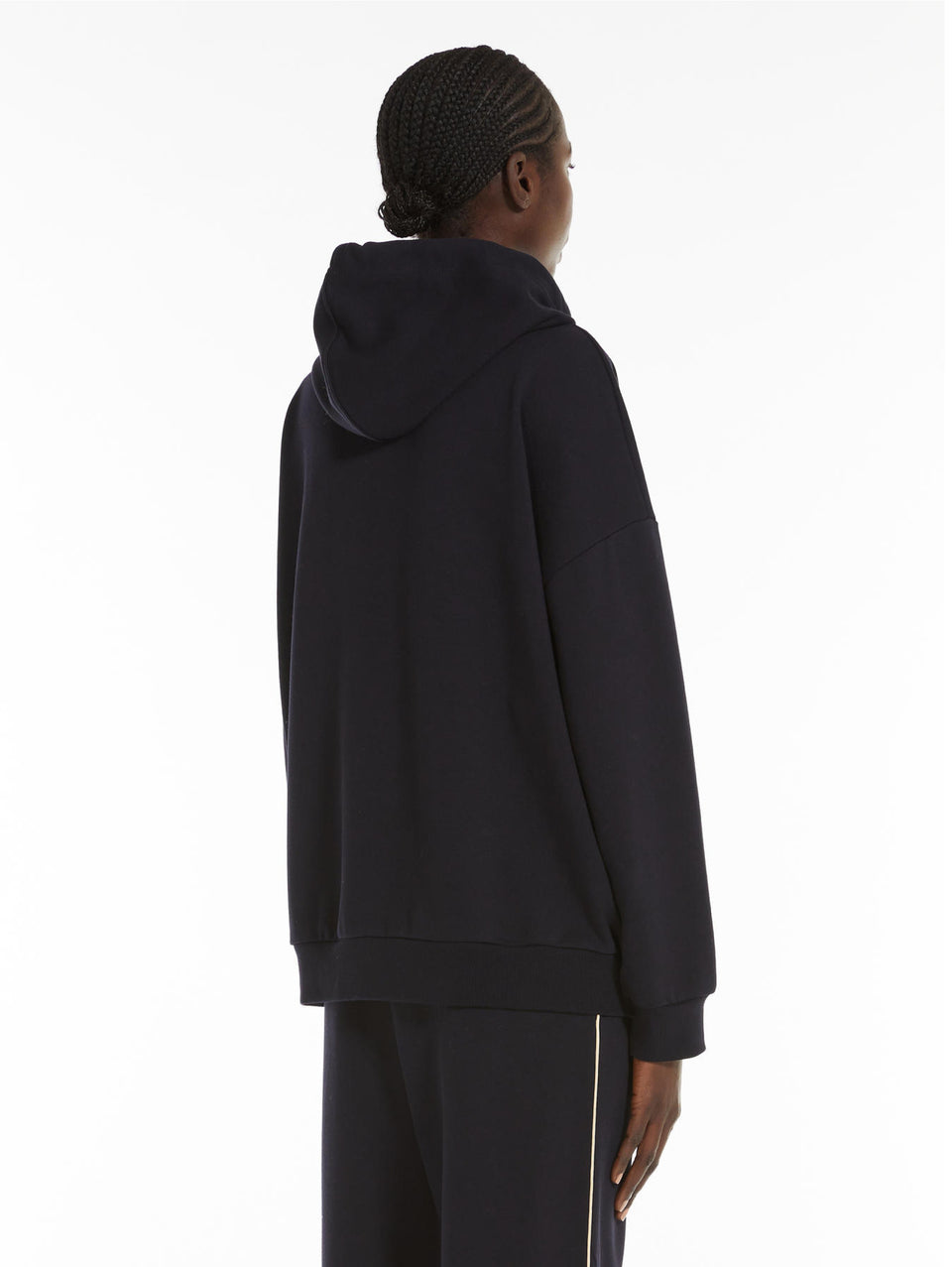 MAX MARA LEISURE Felpa con Cappuccio e Logo in Rilievo Blu Lightning offer