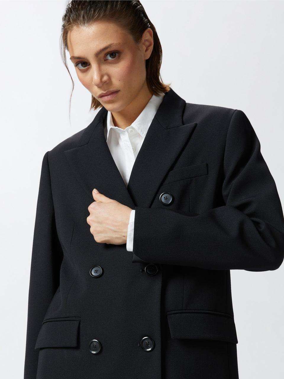 PINKO Giacca Doppio Petto in Twill Nero Latest stili