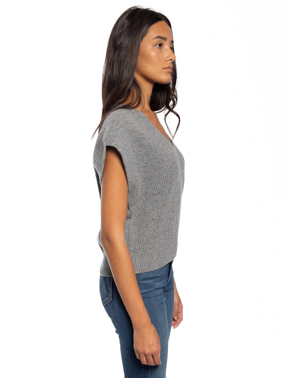 KANGRA Gilet in Lana a Coste Grigio Ultimo giorno