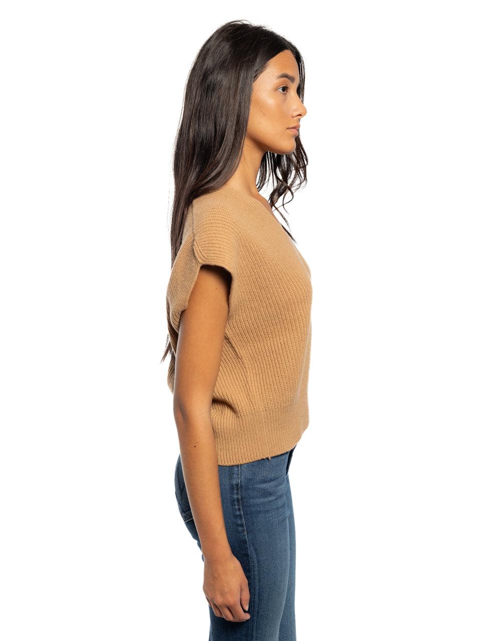 KANGRA Gilet in Lana a Coste Cammello Promozione temporanea